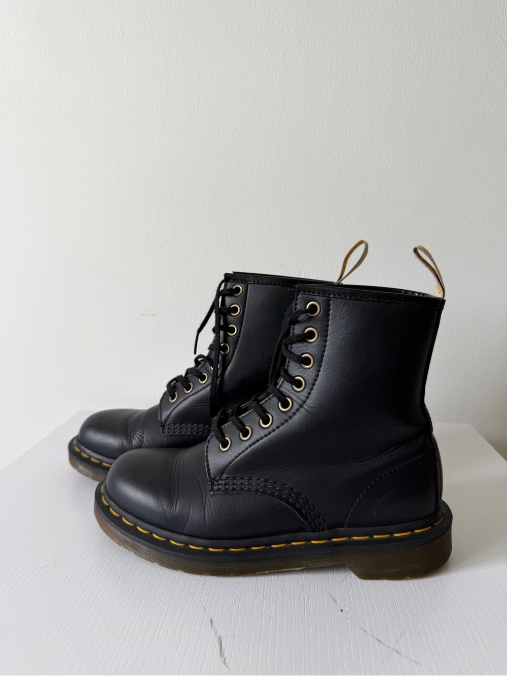 Dr. Martens Vegan 1460 Felix Rub Off Lace Up Boots Black (Model 14045)